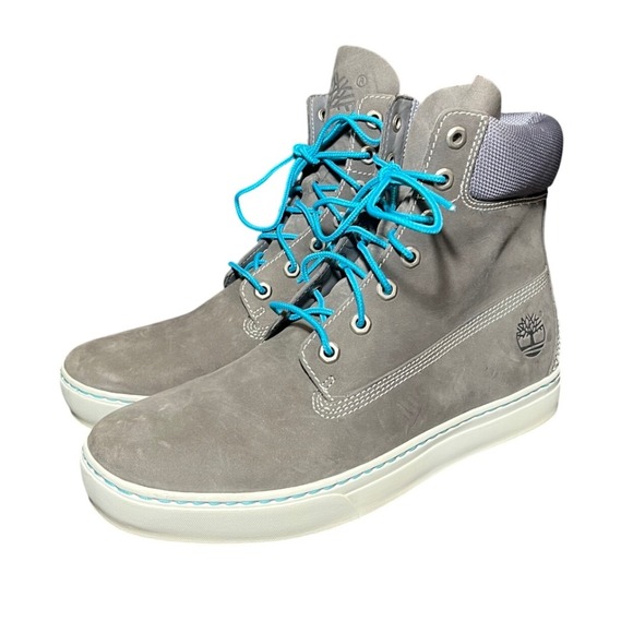 Timberland Sneaker Boots Mens 9M Gray Suede Blue Laces 6701R C860 Outdoor Rugged main image 4